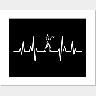 Boxing heartbeat with female fighter design for women boxers Posters and Art